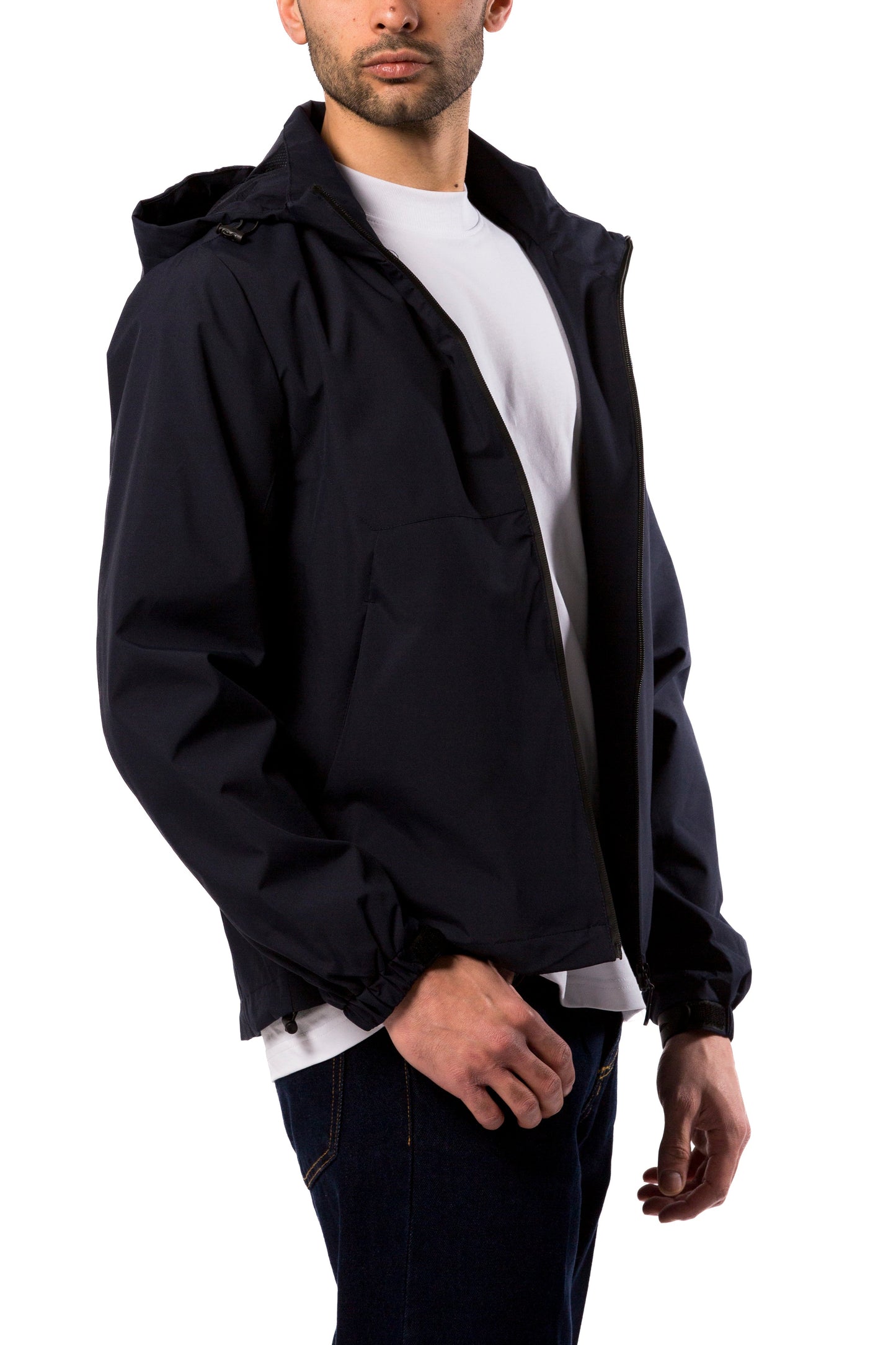 Giubbino Uomo Blu Tecnico con Cappuccio