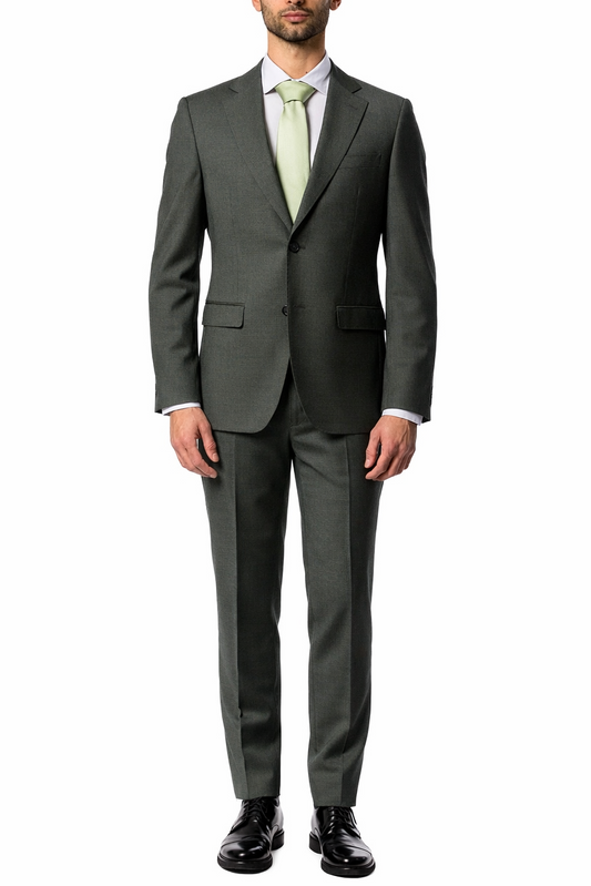 Abito Uomo Verde Oliva Microtexture