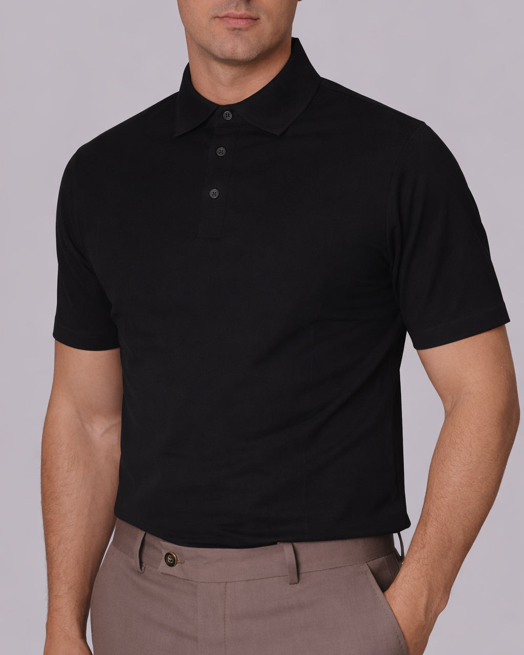 Polo Uomo Manica Corta Tessuto Tecnico