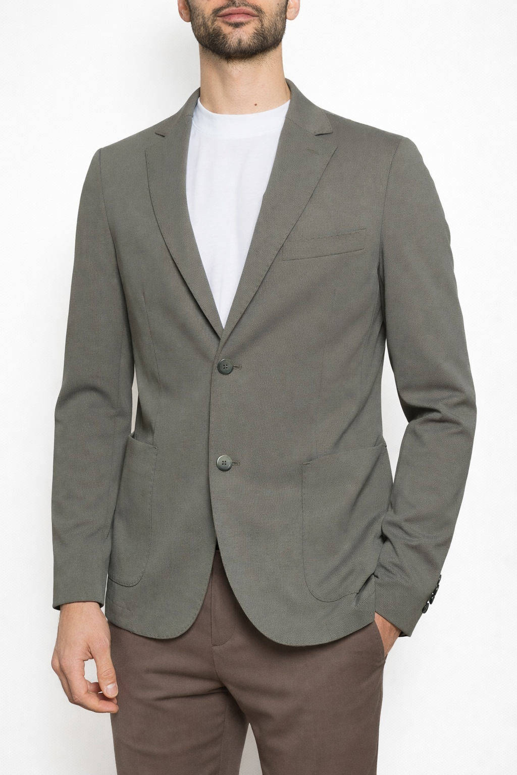 Giacca Uomo Monopetto Leggera Microtexture