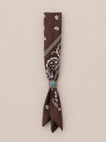 Foulard Bandana Paisley Testa di Moro con Anello Turchese