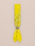 Foulard Bandana Paisley Giallo Lime con Anello Turchese