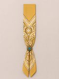 Foulard Bandana Paisley Ocra con Anello Turchese