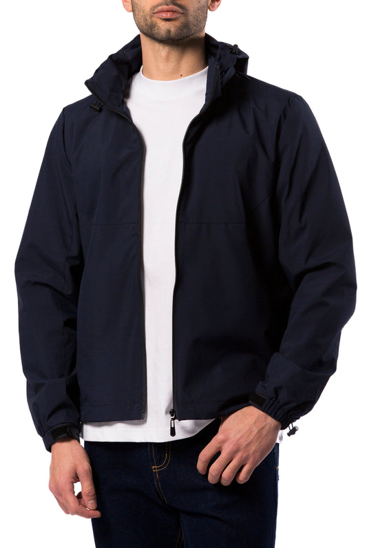 Giubbino Uomo Blu Tecnico con Cappuccio