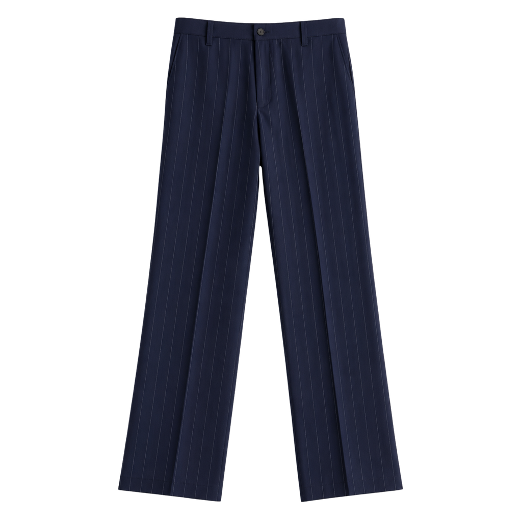Pantalone Gessato Wide Leg