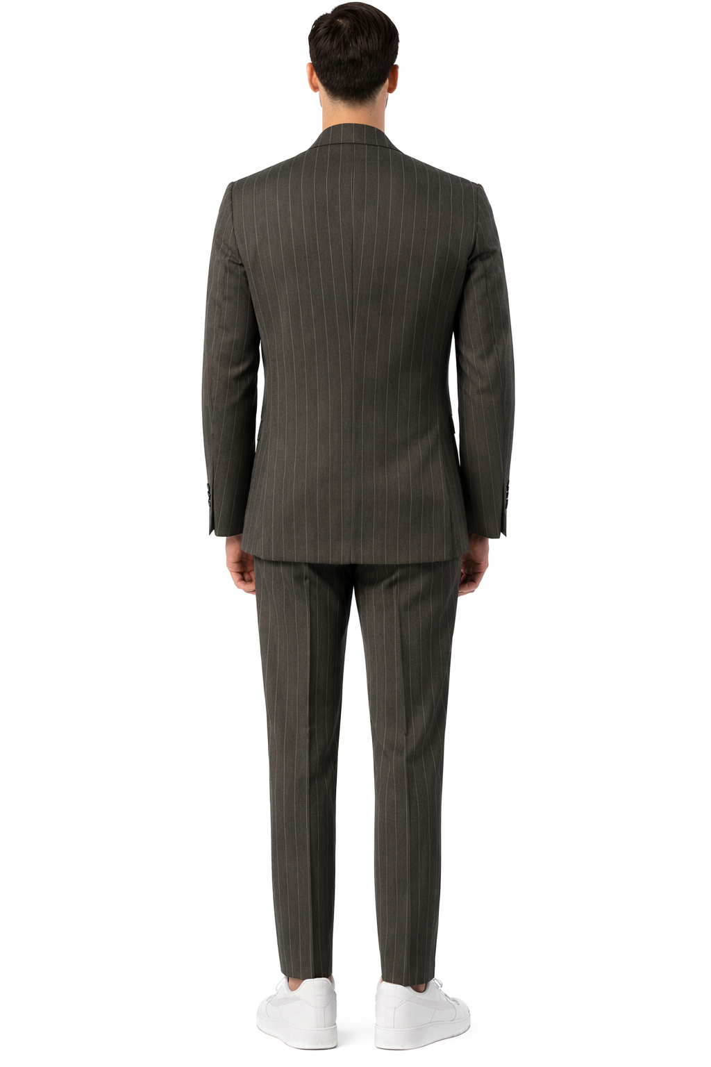 Abito Uomo Verde Gessato Doppiopetto