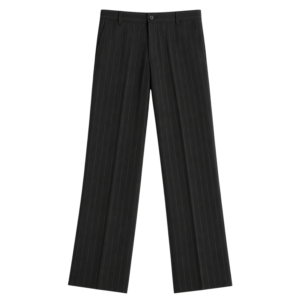 Pantalone Gessato Wide Leg