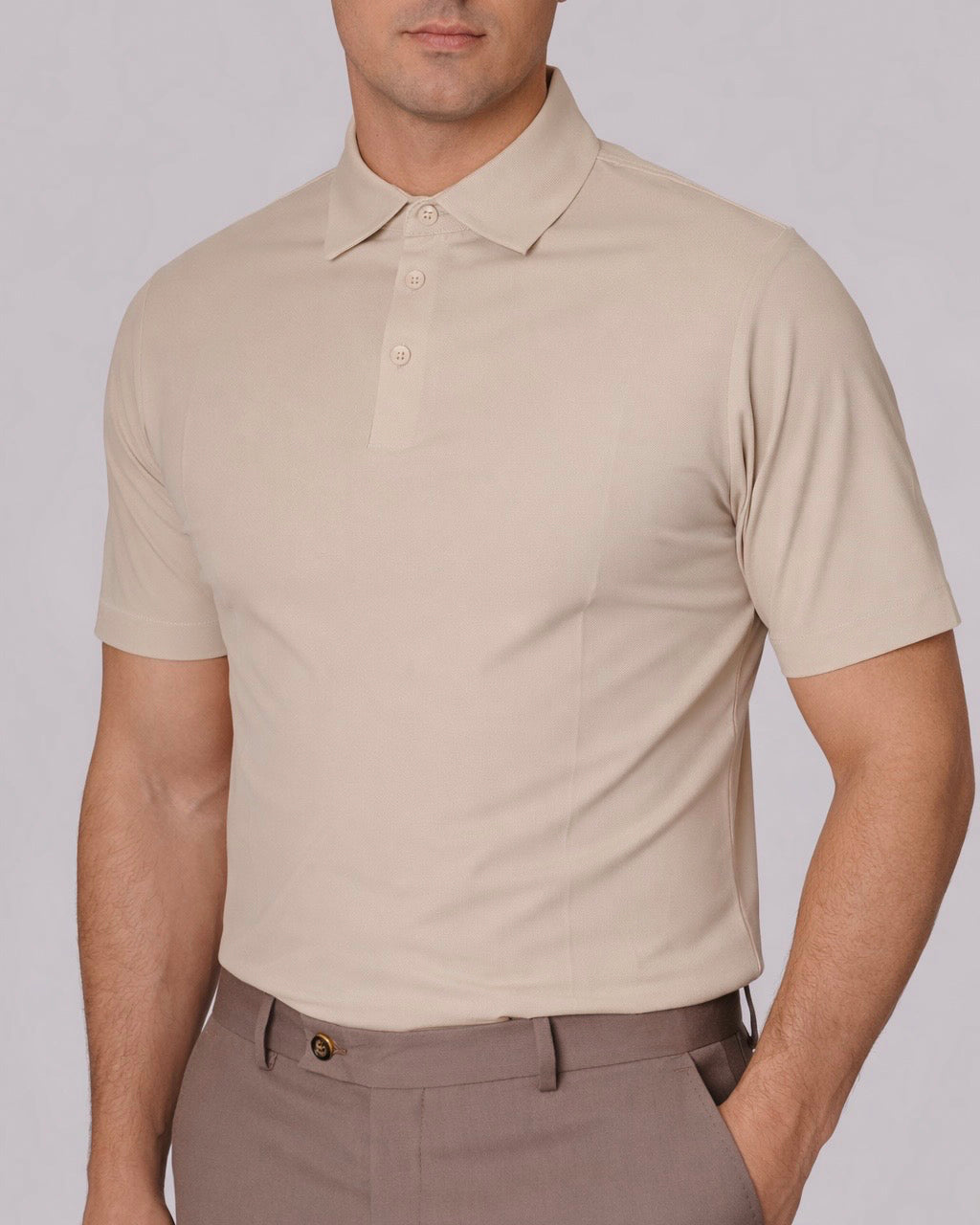 Polo Uomo Manica Corta Tessuto Tecnico