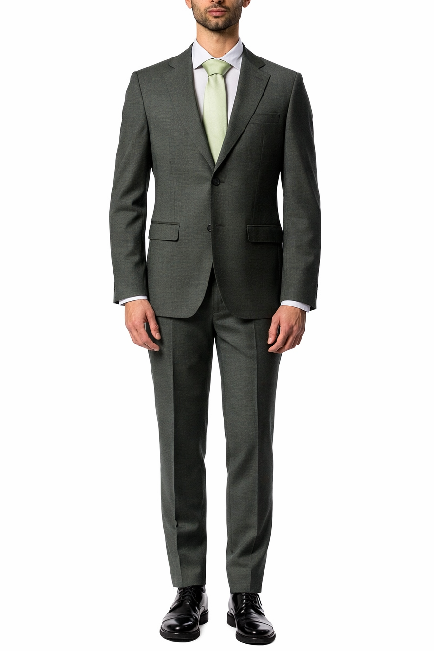 Abito Uomo Verde Oliva Microtexture