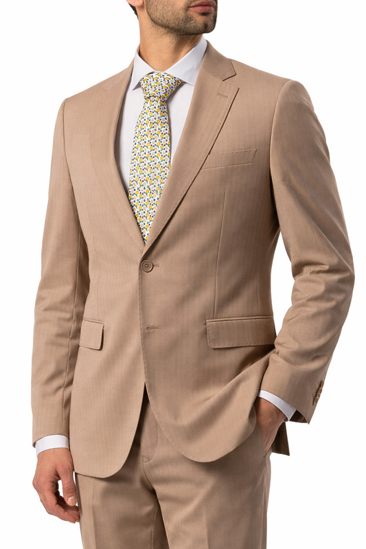 Abito Uomo Beige Chiaro Microtexture