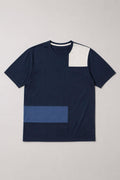 T-Shirt Uomo Color Block con Inserto in Lino