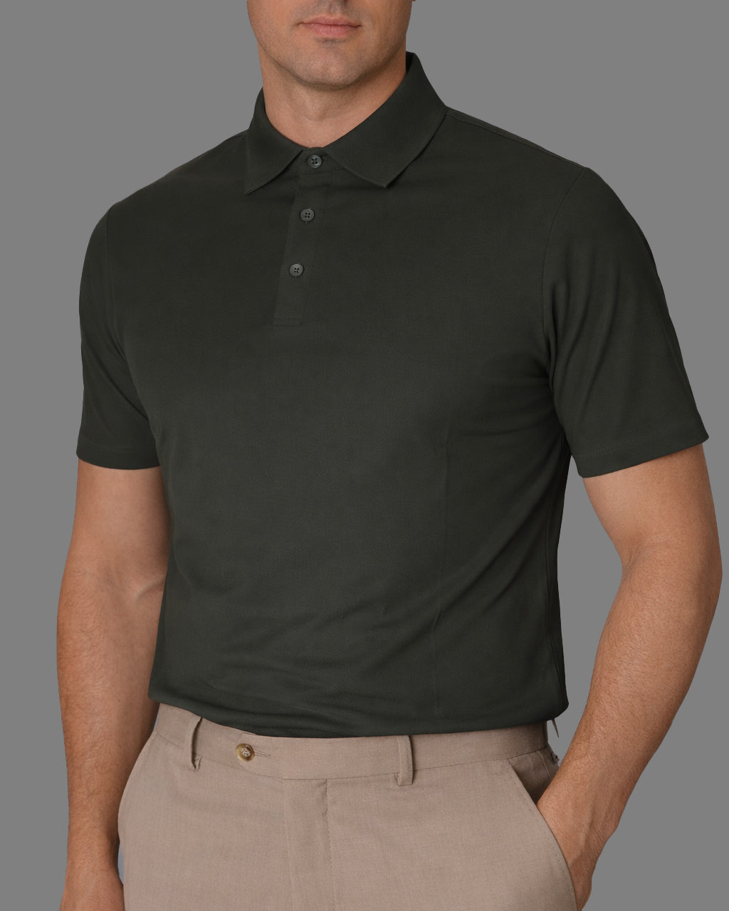 Polo Uomo Manica Corta Tessuto Tecnico