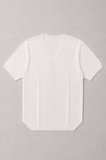 T-Shirt in Maglia a Costine Scollo V