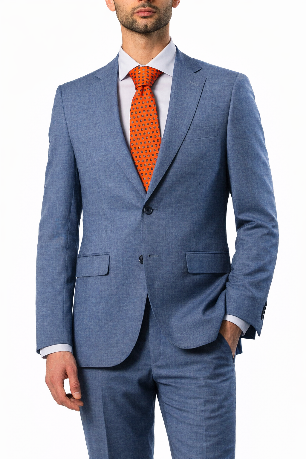 Abito Uomo Azzurro Microtexture