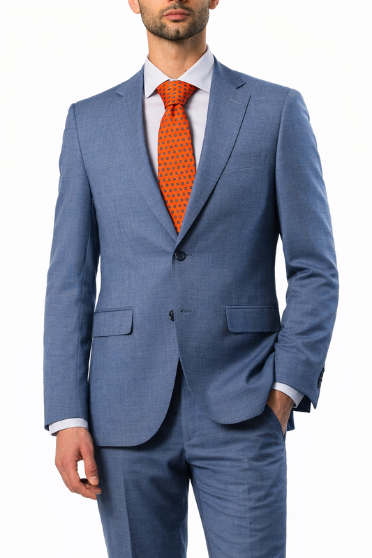 Abito Uomo Azzurro Microtexture