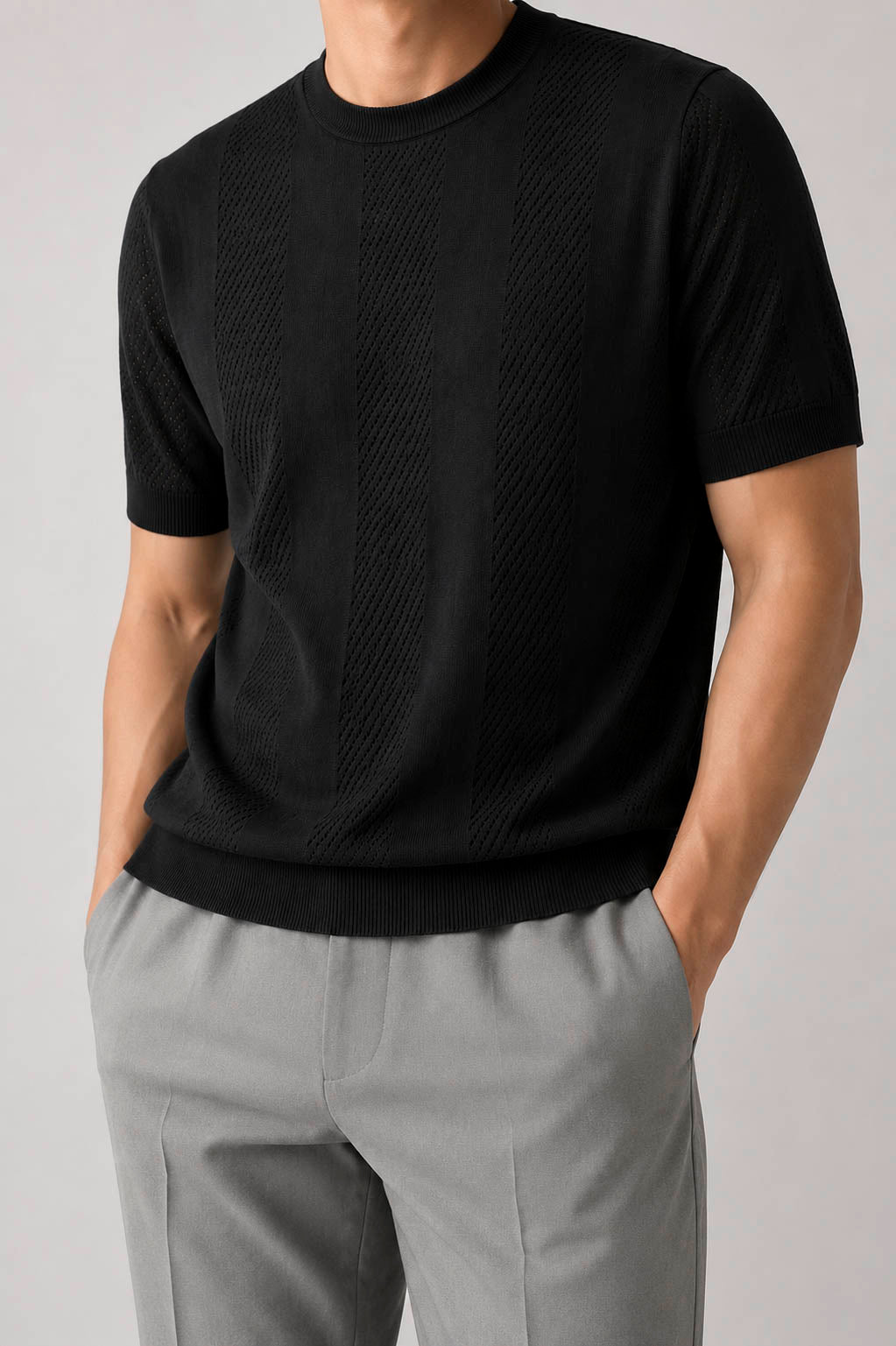 T-Shirt in Maglia Traforata