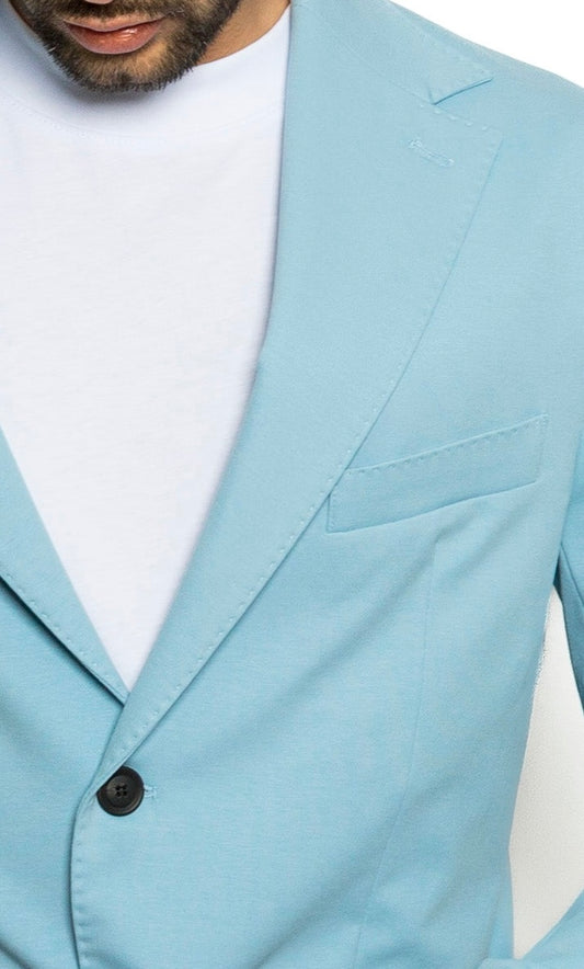 Giacca Uomo Monopetto Leggera Effetto Maglia