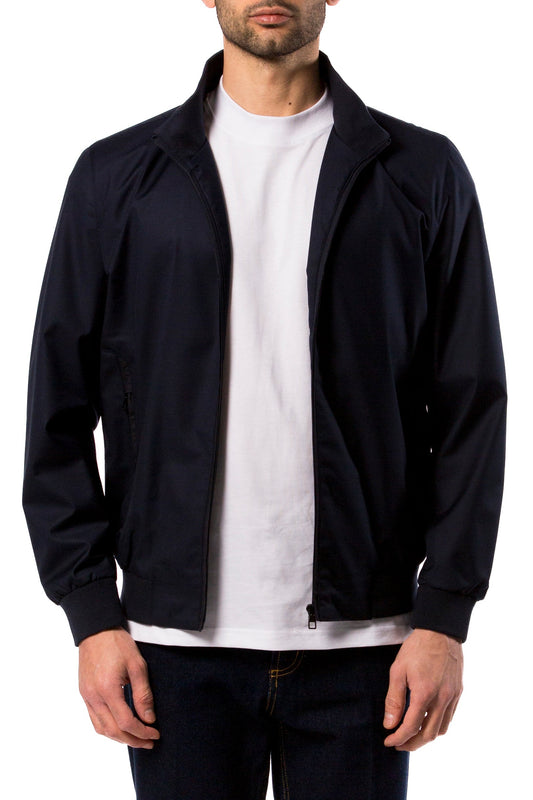 Giubbino Uomo Blu Leggero Zip Collo Alto