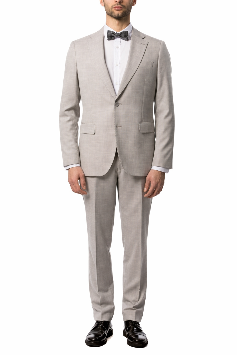 Abito Uomo Grigio Chiaro Microtexture