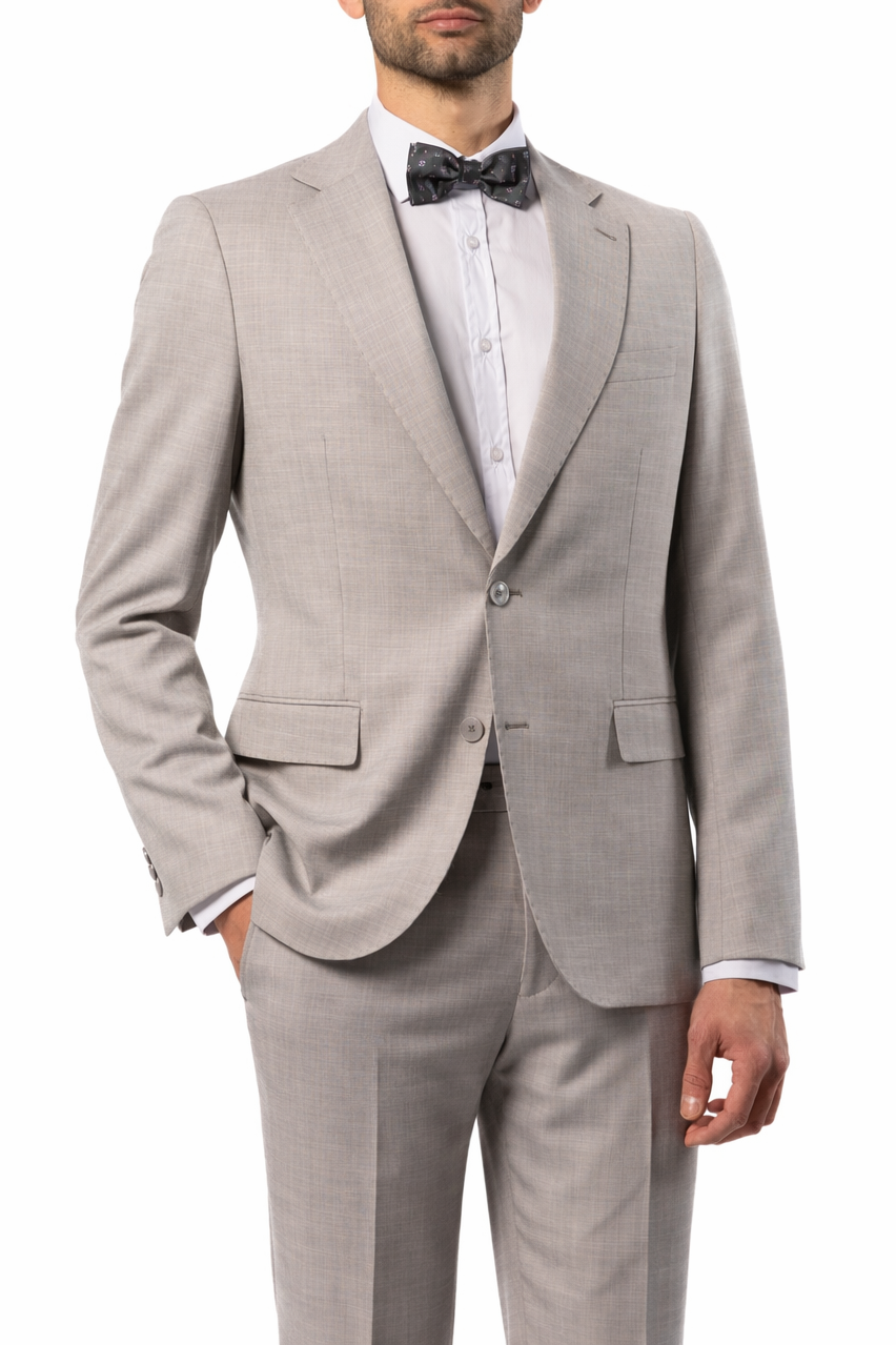 Abito Uomo Grigio Chiaro Microtexture