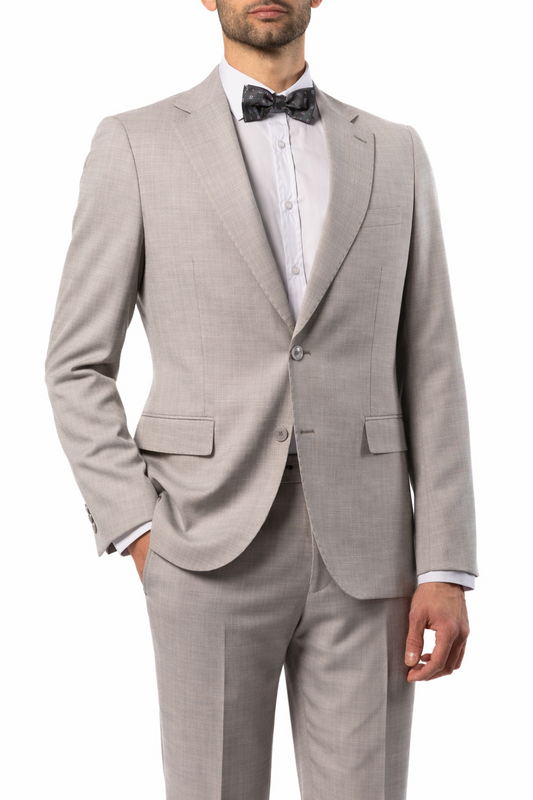 Abito Uomo Grigio Chiaro Microtexture