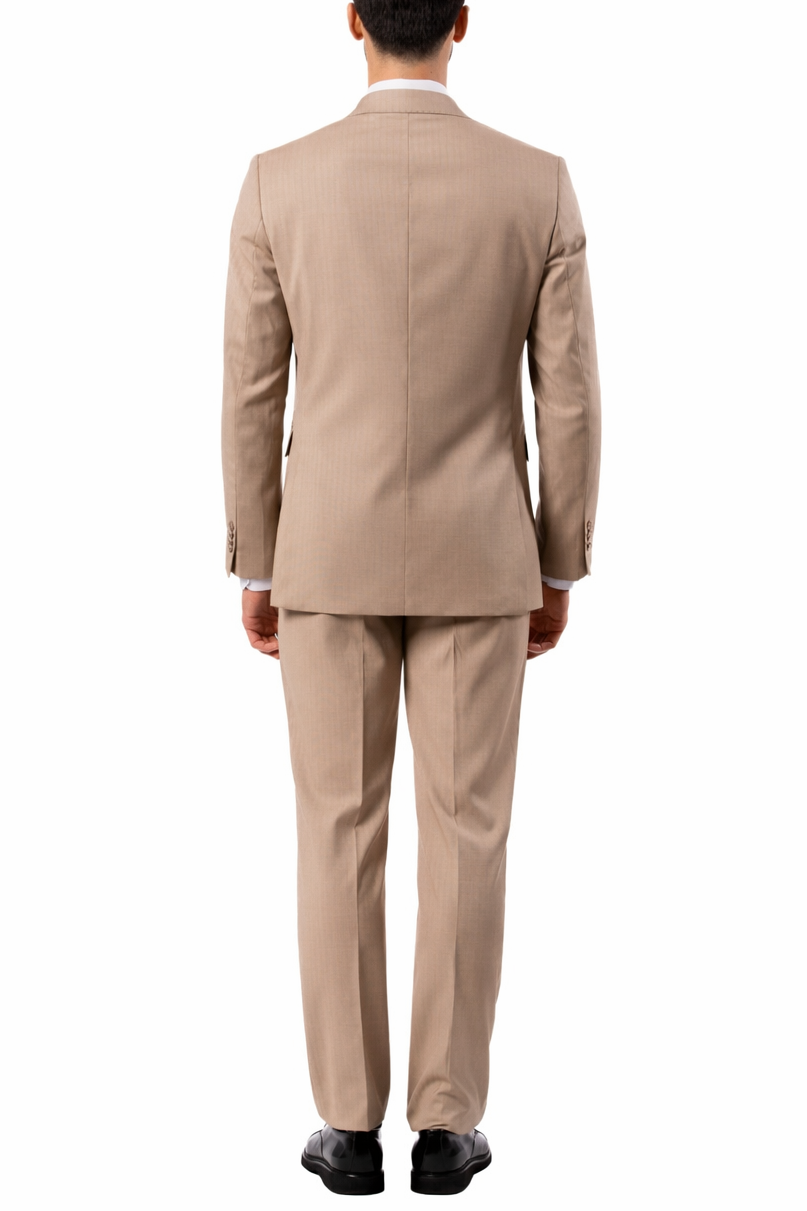 Abito Uomo Beige Chiaro Microtexture