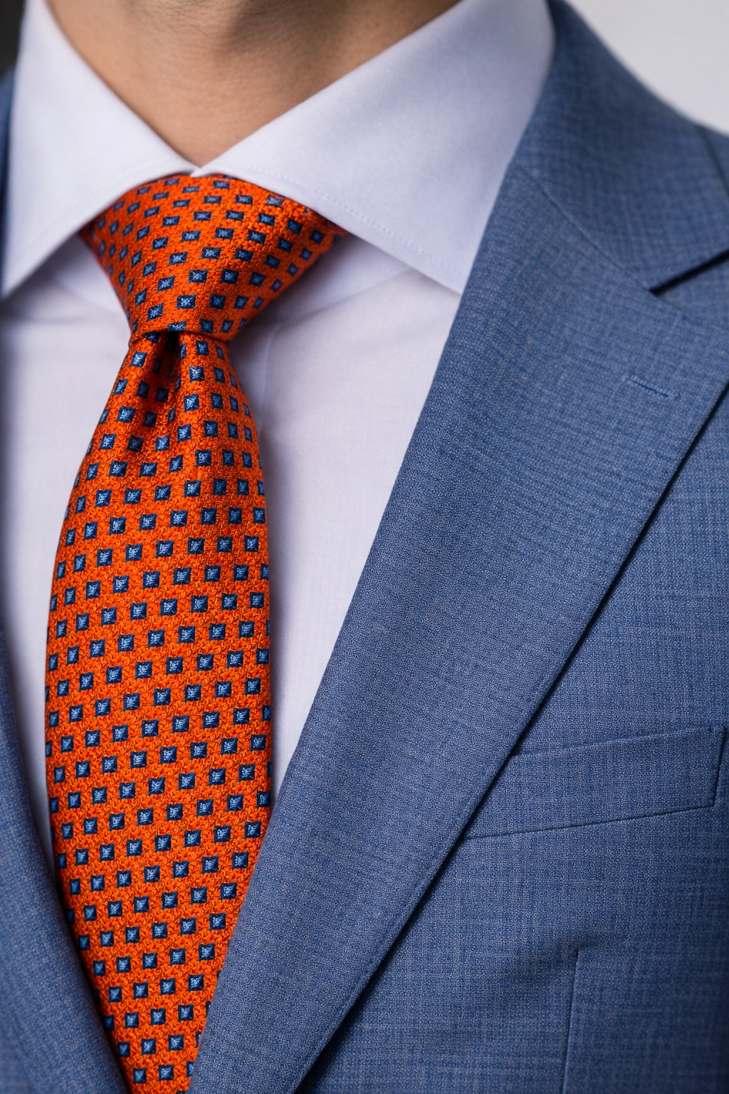 Abito Uomo Azzurro Microtexture