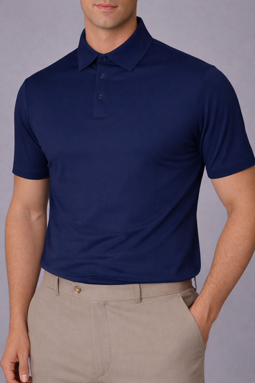 Polo Uomo Manica Corta Tessuto Tecnico