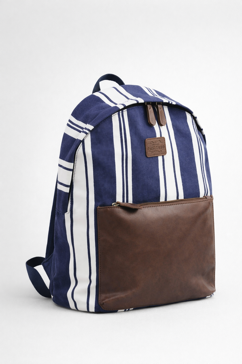 Zaino Uomo Canvas Righe Con Tasca Frontale