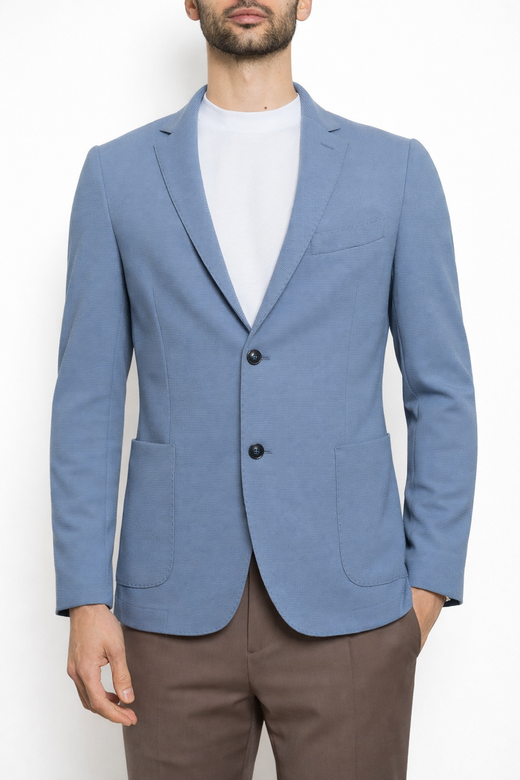 Giacca Uomo Monopetto Leggera Microtexture