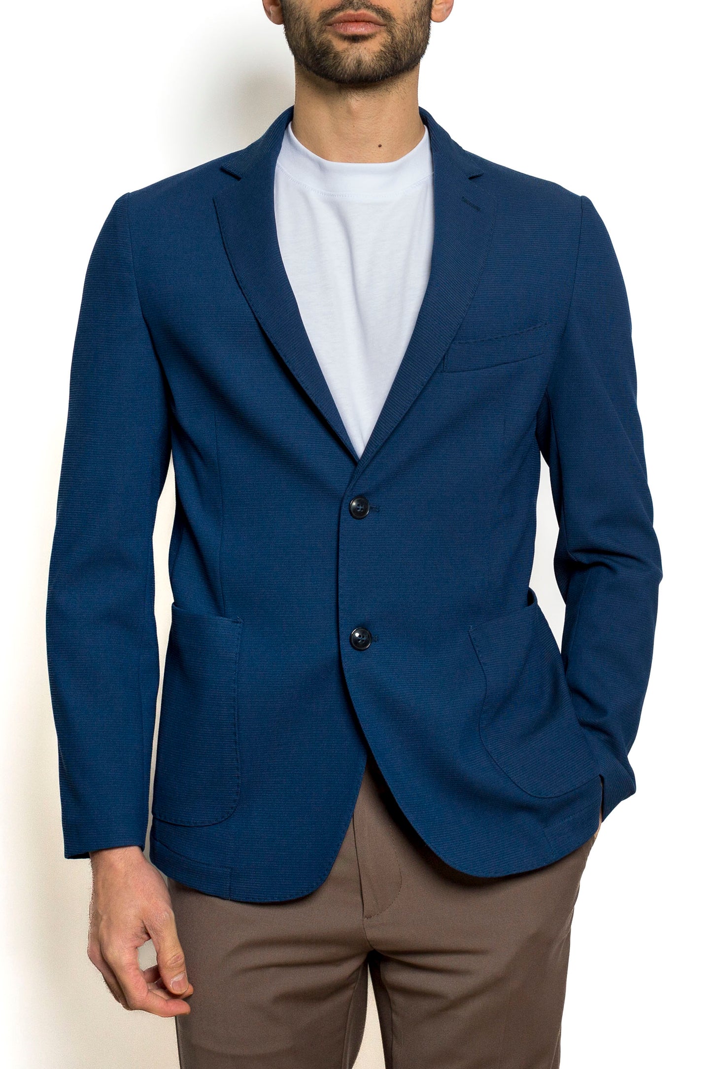 Giacca Uomo Monopetto Leggera Microtexture