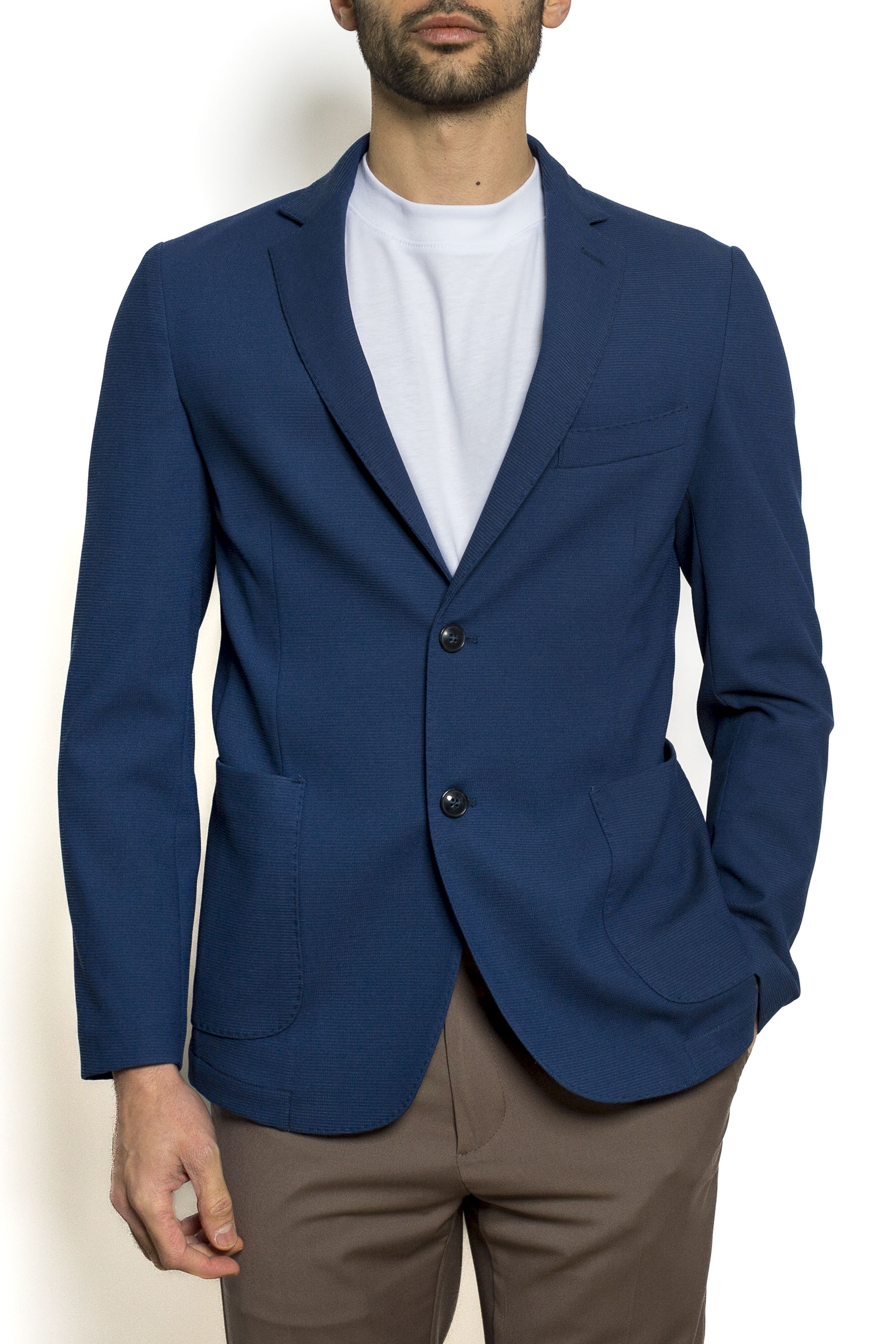 Giacca Uomo Monopetto Leggera Microtexture