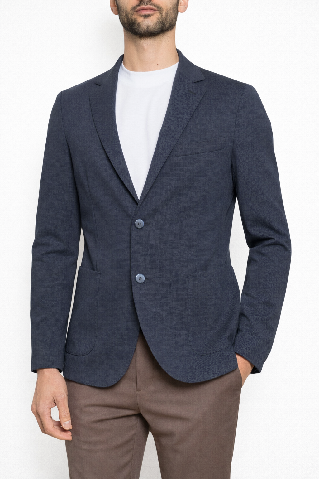 Giacca Uomo Monopetto Leggera Microtexture