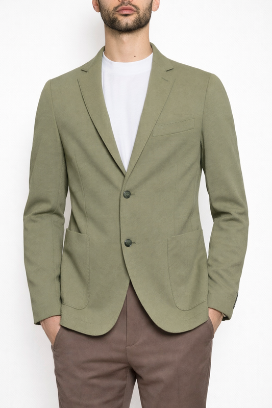 Giacca Uomo Monopetto Leggera Microtexture