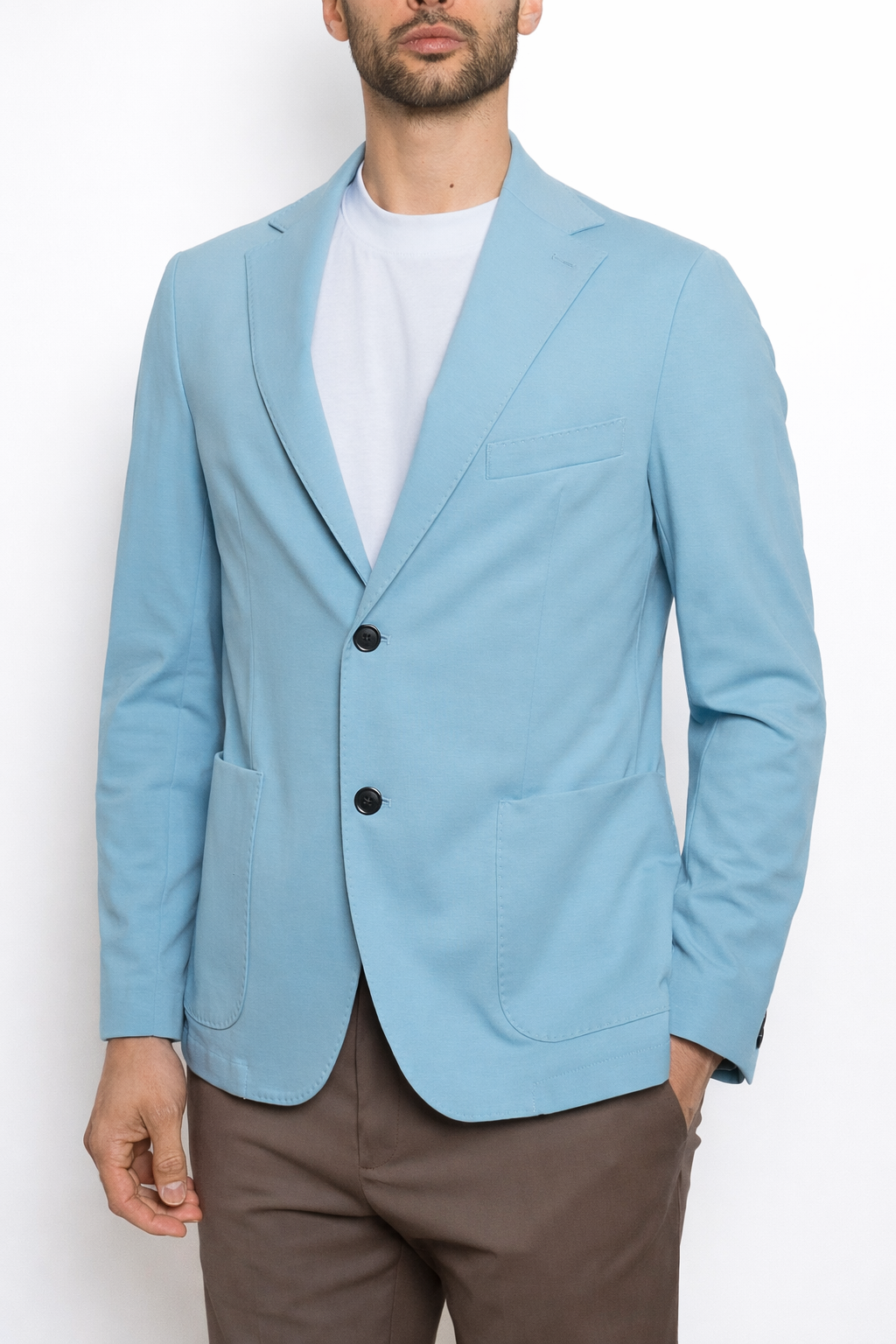 Giacca Uomo Monopetto Leggera Effetto Maglia