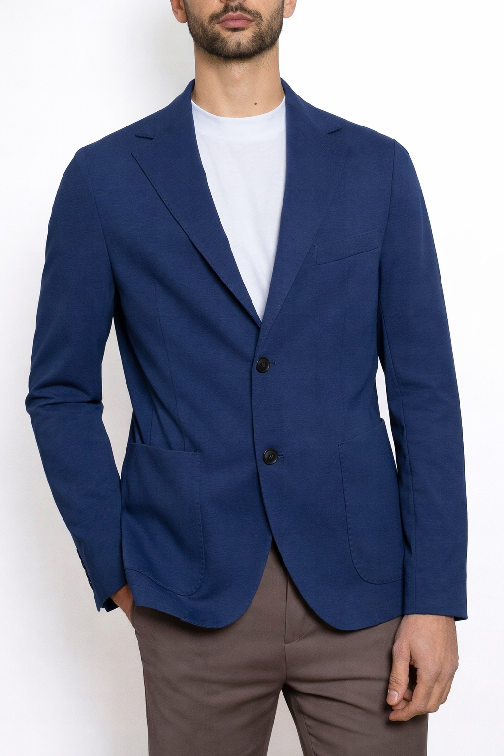 Giacca Uomo Monopetto Leggera Effetto Maglia