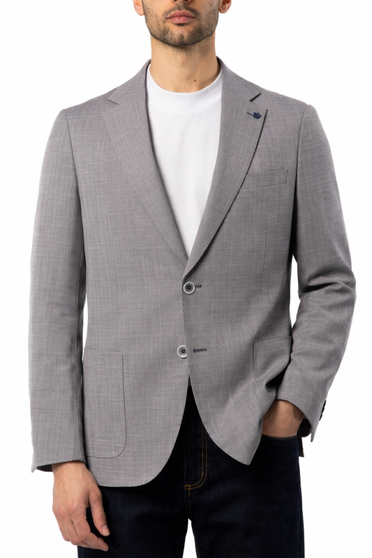 Giacca Uomo Grigio Chiaro Microtexture