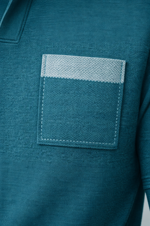 Polo Uomo Microtexture Traspirante Con Taschino Estiva