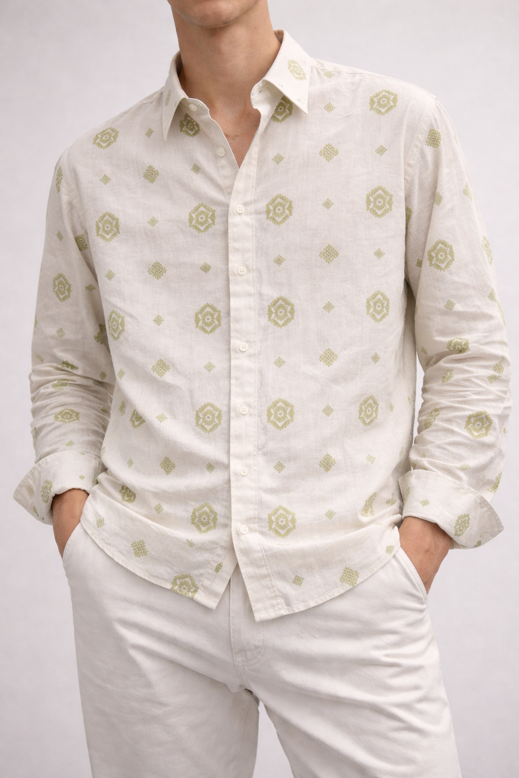 Camicia Cotone Fantasia Geometrica