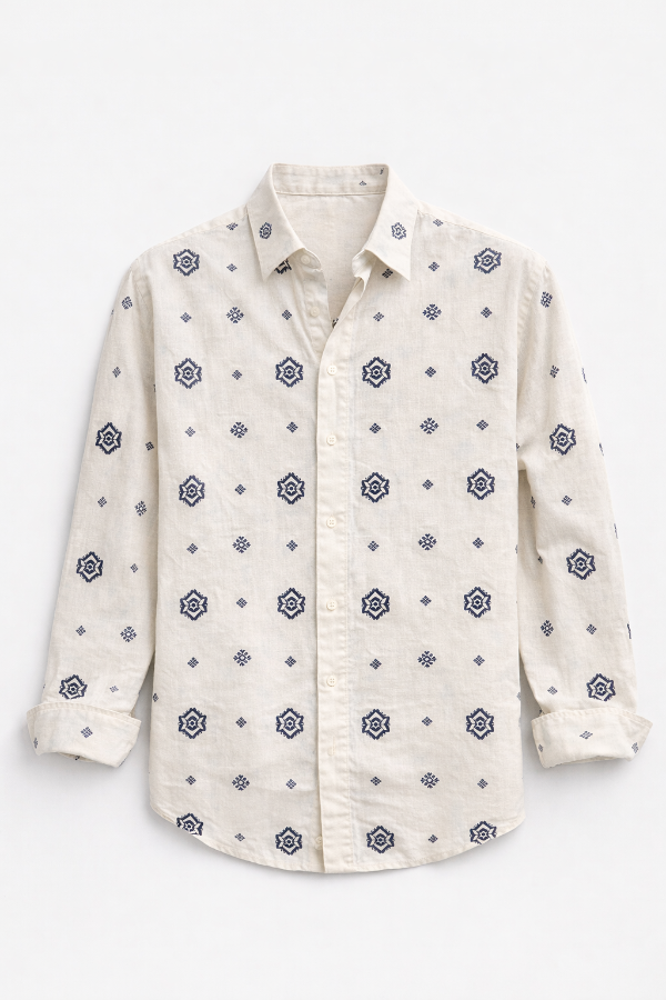 Camicia Cotone Fantasia Geometrica
