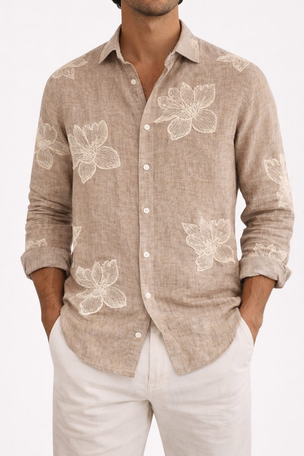 Camicia Lino Fantasia Floreale