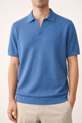 Polo Uomo Maglia Microtexture Operata Traspirante Estiva