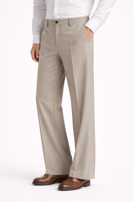 Pantalone Gessato Wide Leg