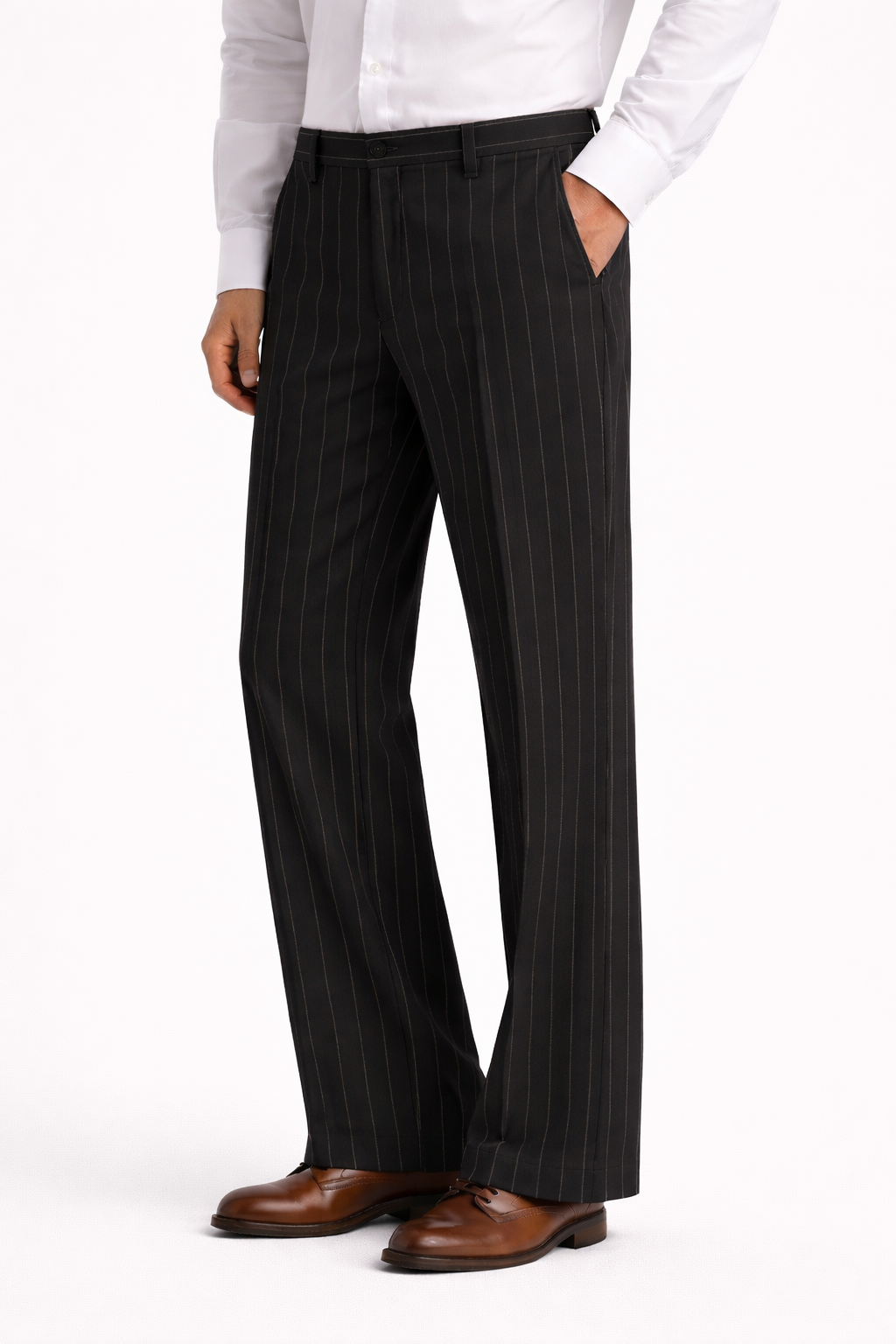 Pantalone Gessato Wide Leg