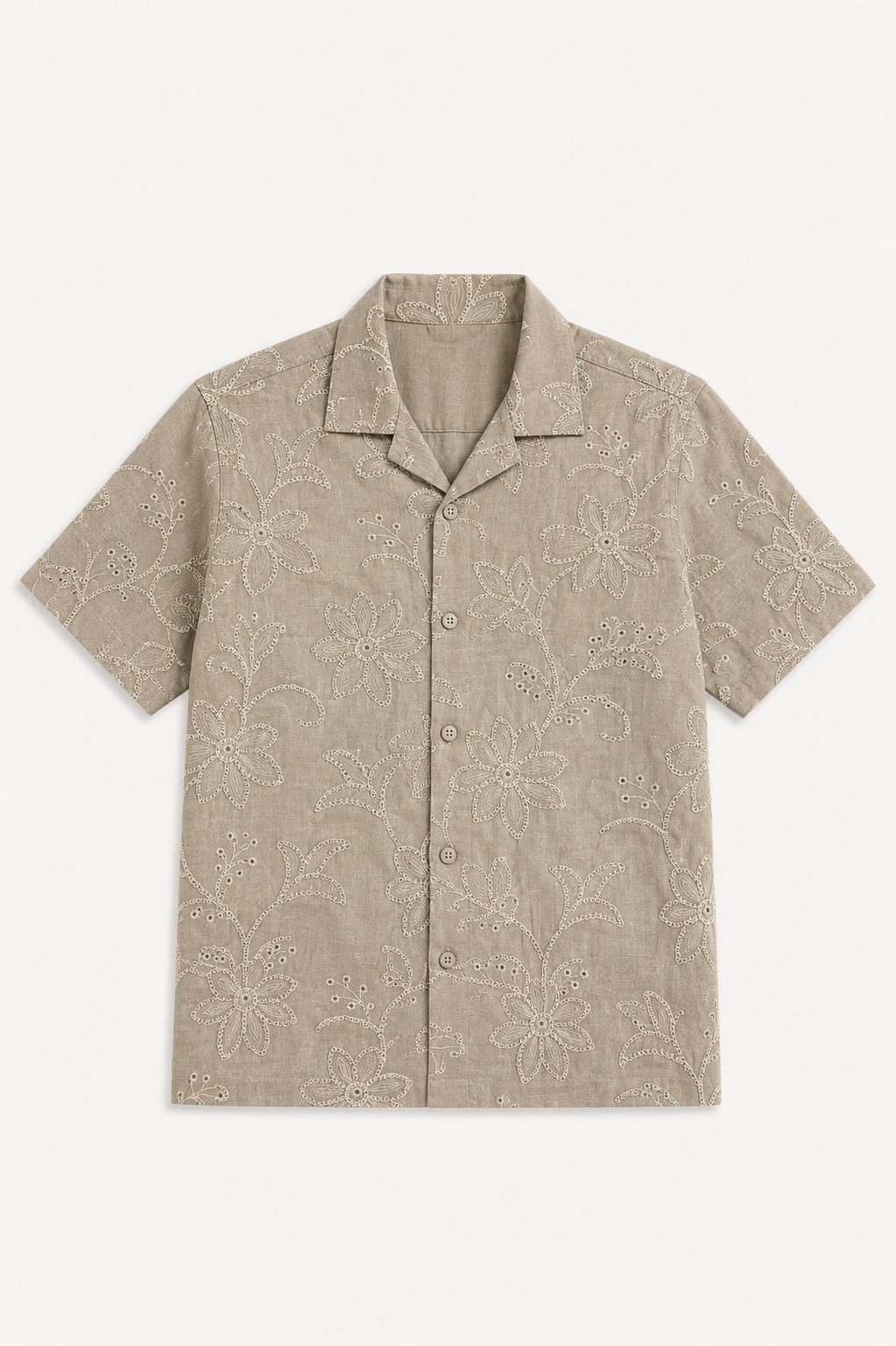 Camicia Resort Ricamo Floreale