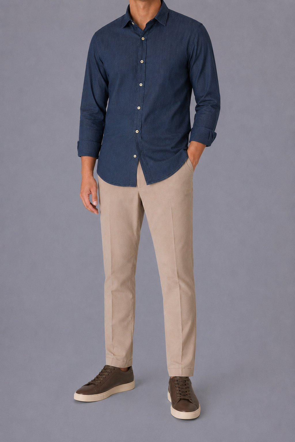 Camicia Denim Microtexture