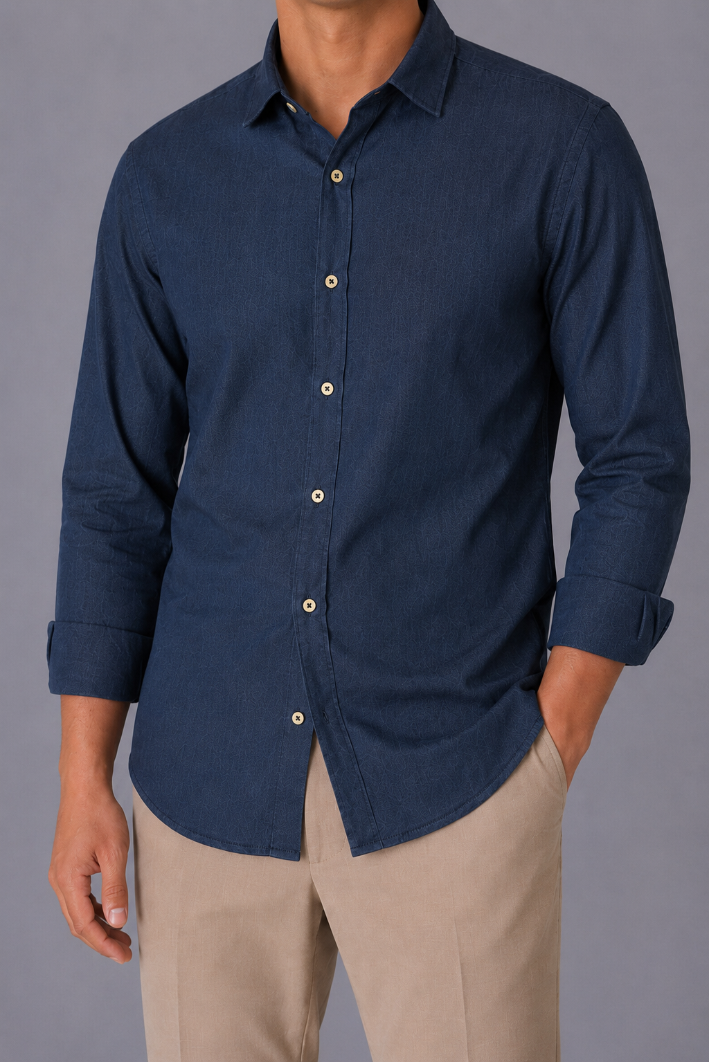 Camicia Denim Microtexture