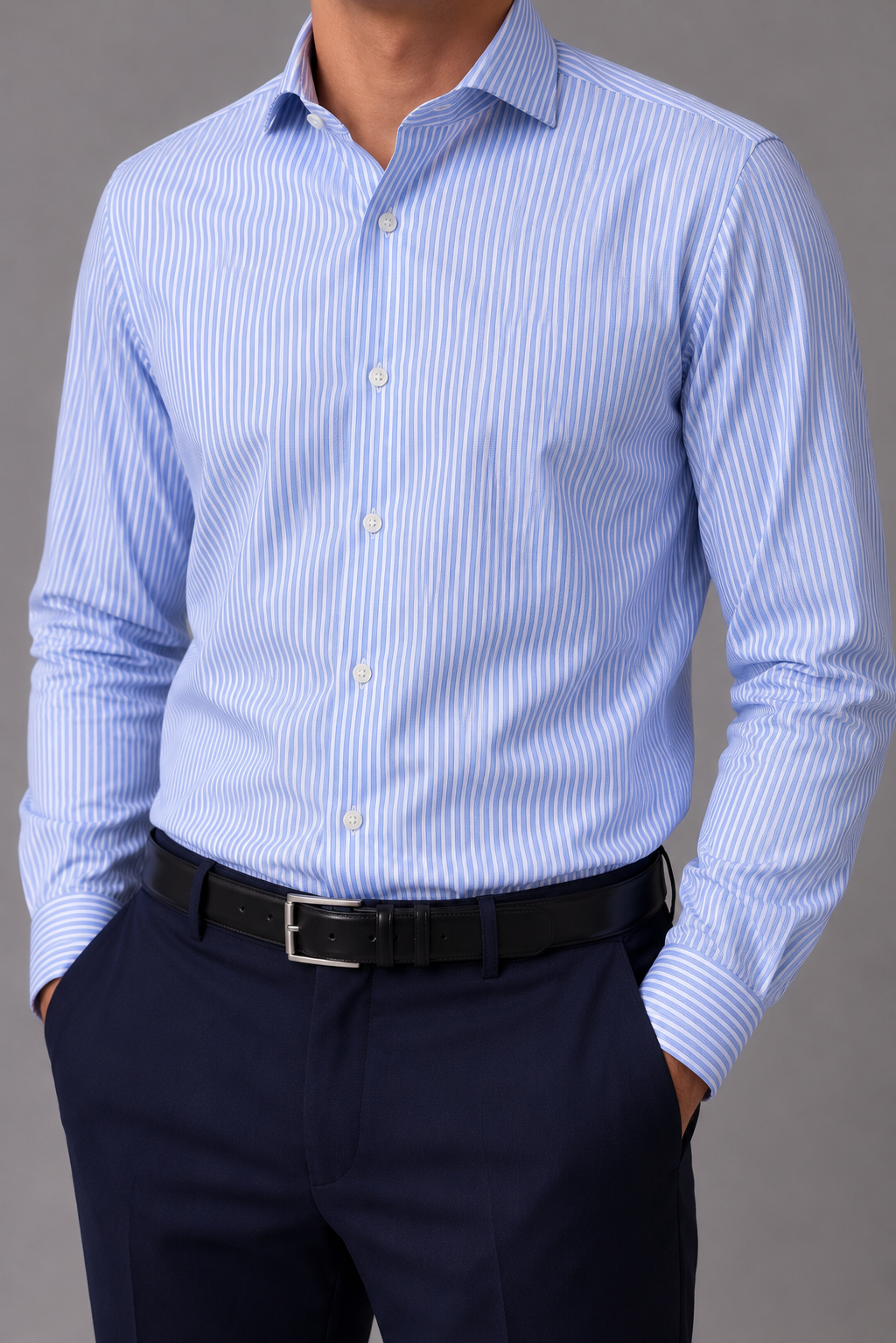 Camicia Riga Fine Collo Francese