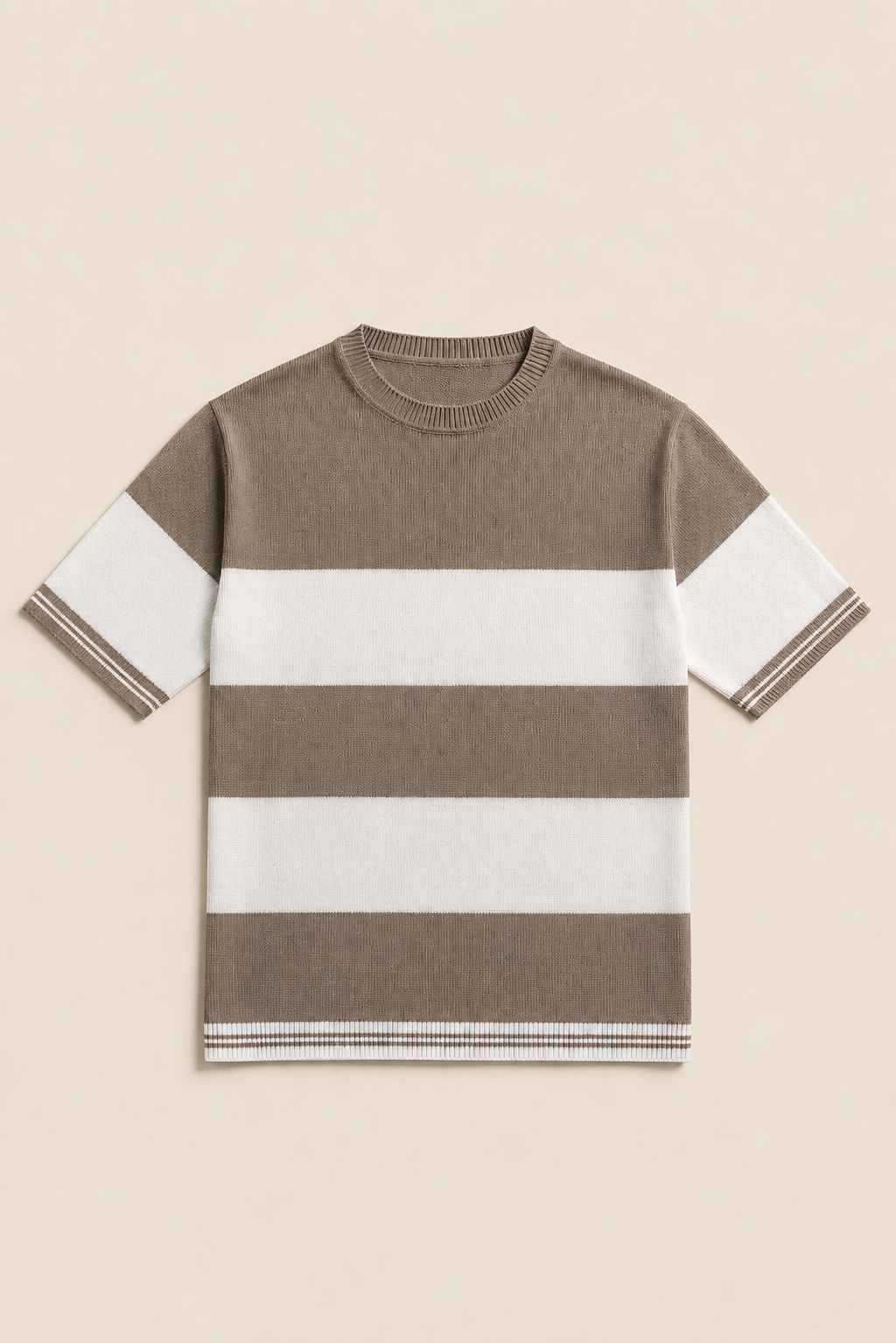 T-Shirt in Maglia Riga Orizzontale