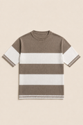 T-Shirt in Maglia Riga Orizzontale